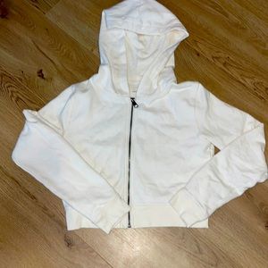 American Eagle AE Cropped Zip-Up Hoodie size medium cream/white color,worn 3x